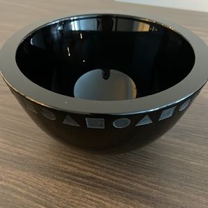 Vintage sasaki black art glass bowl